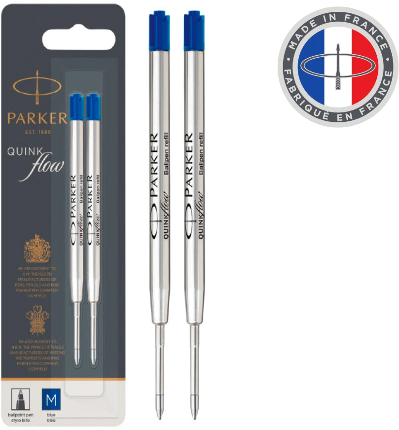 Стержень шариковый Parker QuinkFlow Z08 (1950373) M 1мм синие чернила блистер (2шт) — миниатюра 6