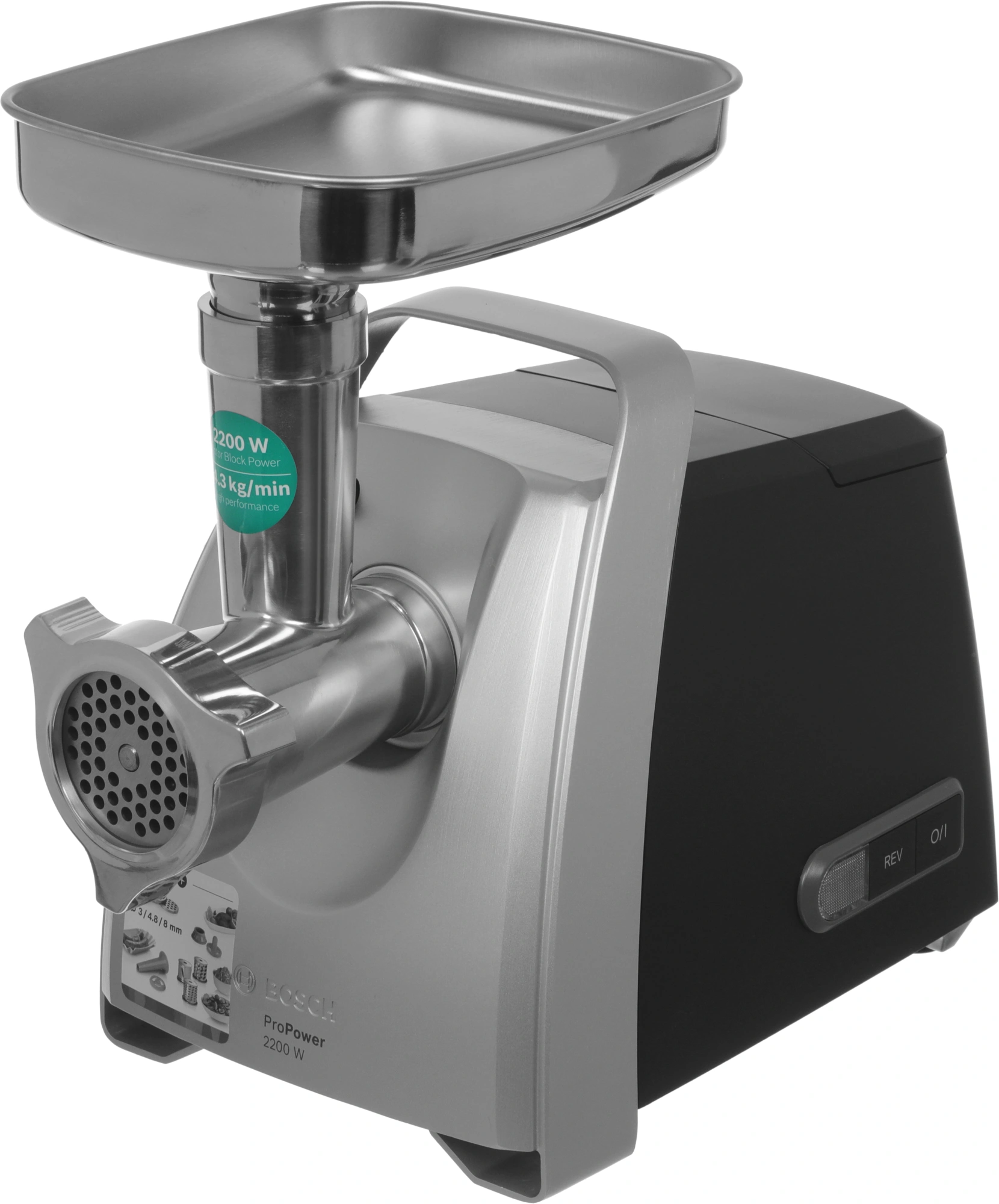 Мясорубка Bosch MFW68640 2200Вт серебристый/черный — миниатюра 11