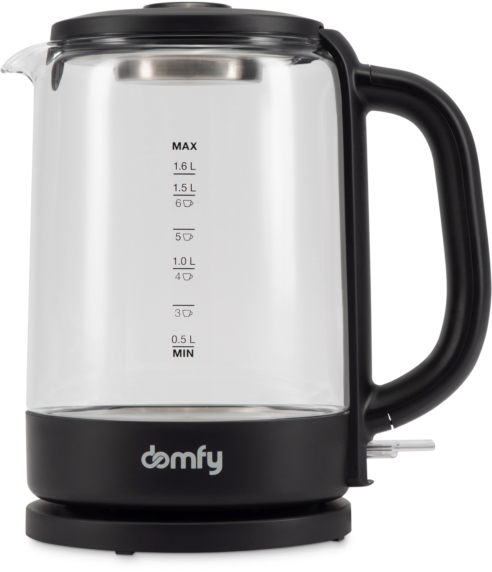Чайник электрический Domfy DSB-EK304 1.7л. 2200Вт черный корпус: стекло/пластик