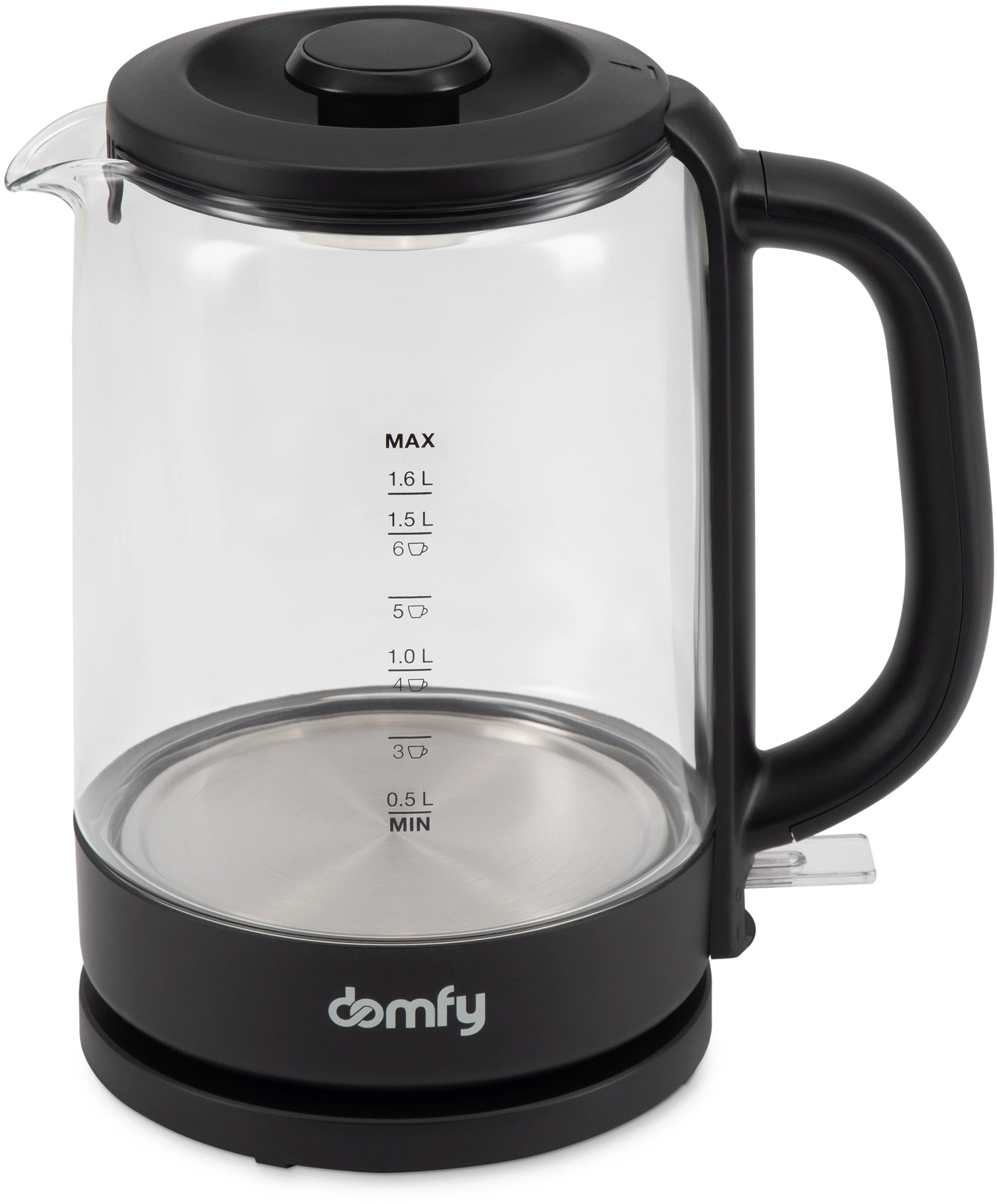 Чайник электрический Domfy DSB-EK304 1.7л. 2200Вт черный корпус: стекло/пластик — миниатюра 3
