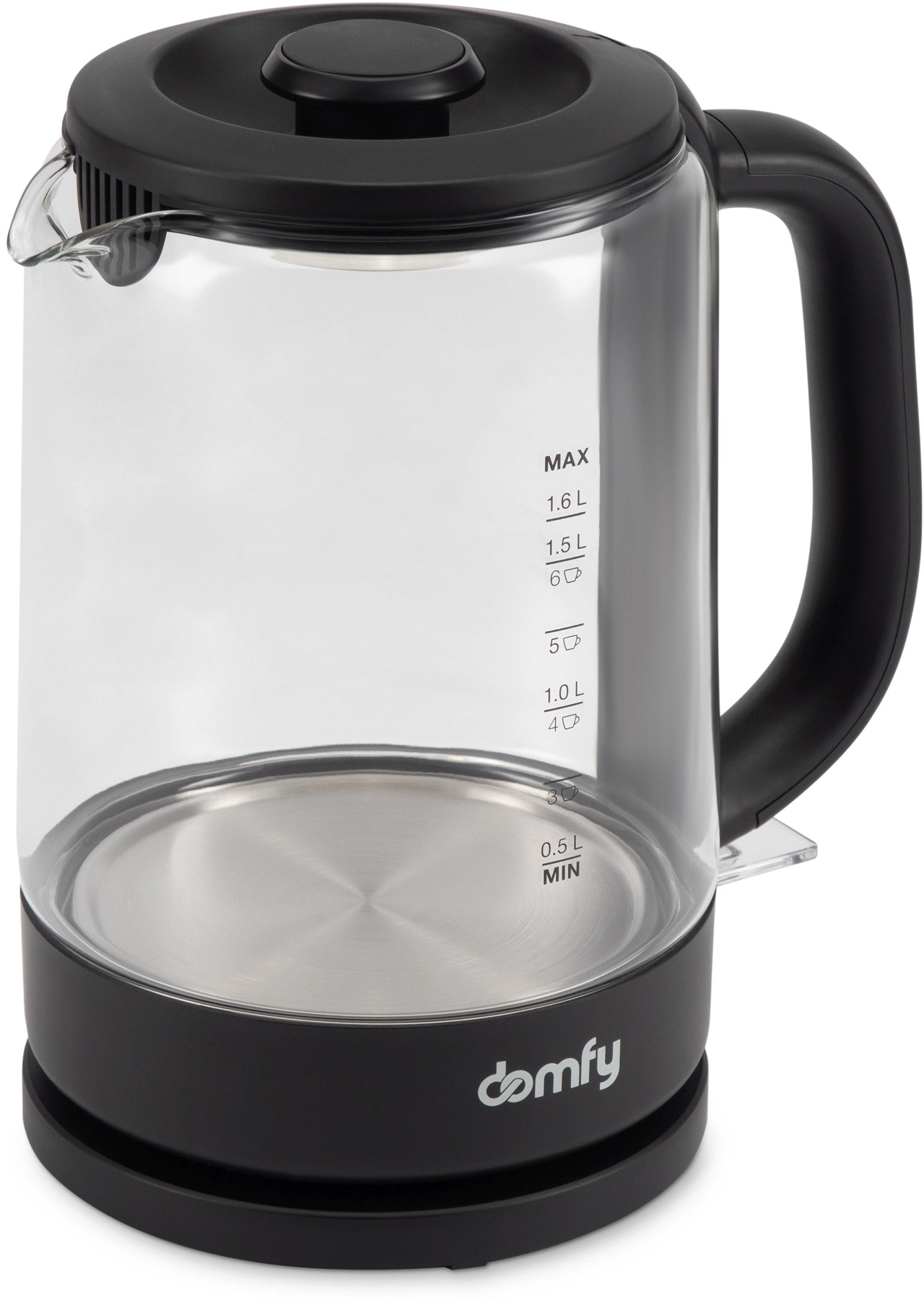 Чайник электрический Domfy DSB-EK304 1.7л. 2200Вт черный корпус: стекло/пластик — миниатюра 5