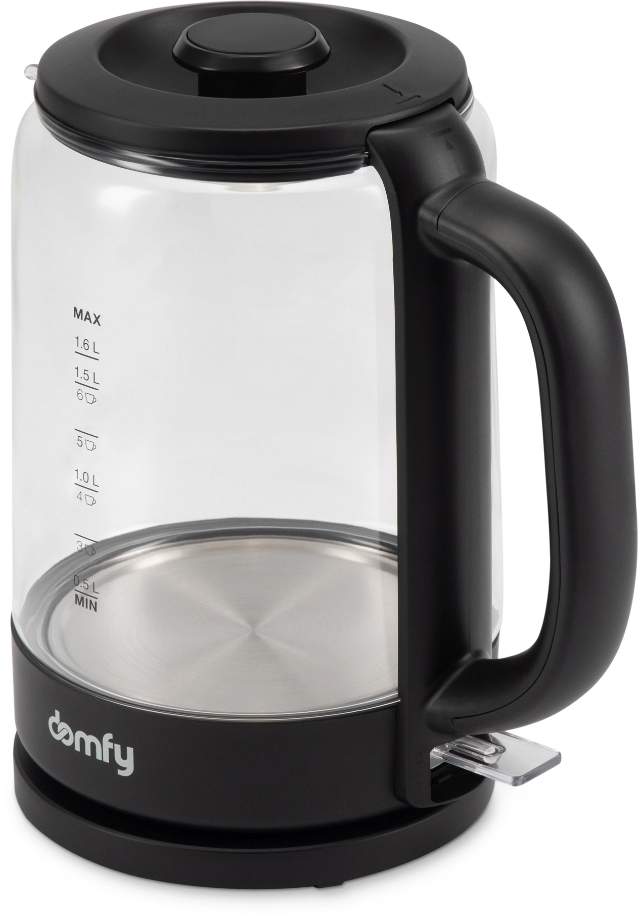 Чайник электрический Domfy DSB-EK304 1.7л. 2200Вт черный корпус: стекло/пластик — миниатюра 6