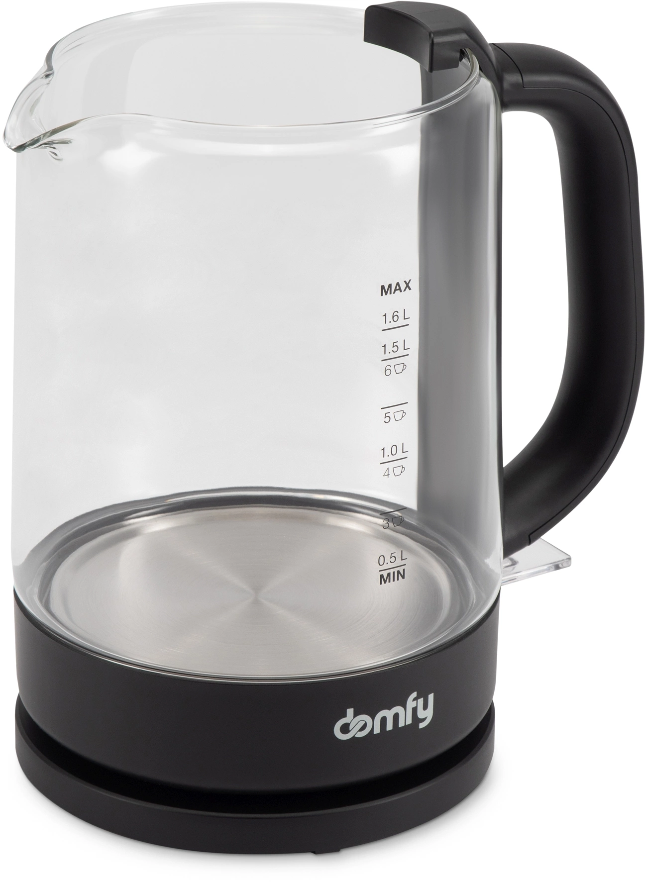 Чайник электрический Domfy DSB-EK304 1.7л. 2200Вт черный корпус: стекло/пластик — миниатюра 7