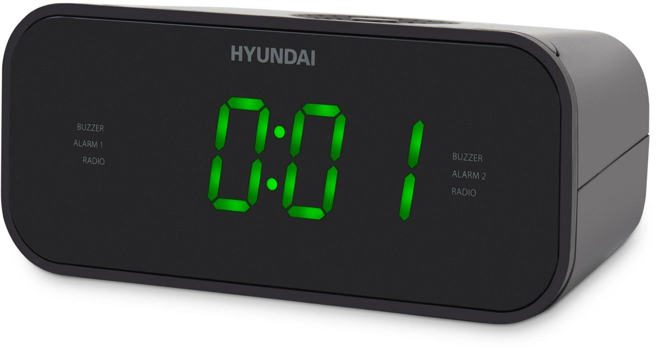 Радиобудильник Hyundai H-RCL221 черный LCD подсв:зеленая часы:цифровые FM — миниатюра 3