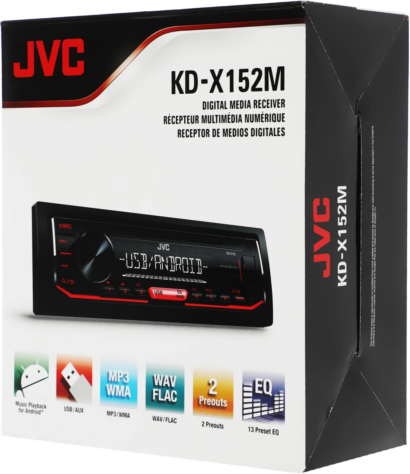 Автомагнитола JVC KD-X152M 1DIN 4x50Вт RDS — фото 1