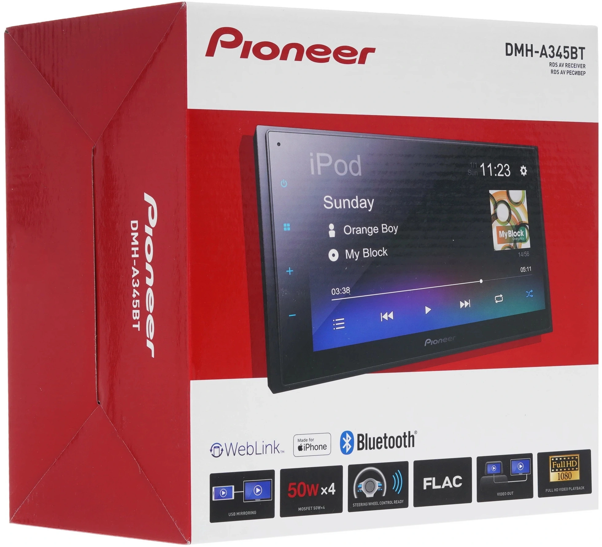 Автомагнитола Pioneer DMH-A345BT 2DIN 4x50Вт 6.8" ПДУ RDS — миниатюра 10