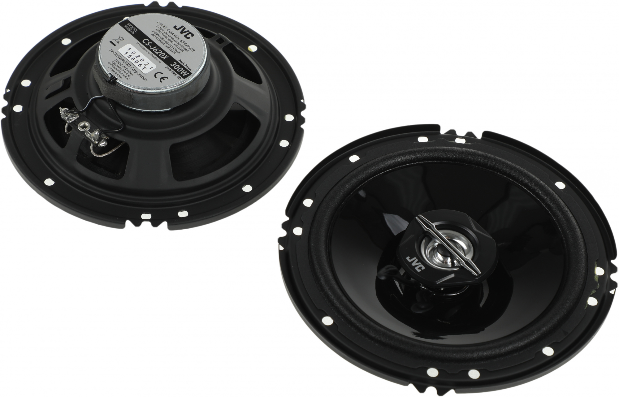Колонки автомобильные JVC CS-J620X 300Вт 87дБ 4Ом 14.24см (6дюйм) (ком.:2кол.) коаксиальные двухполосные — миниатюра 8