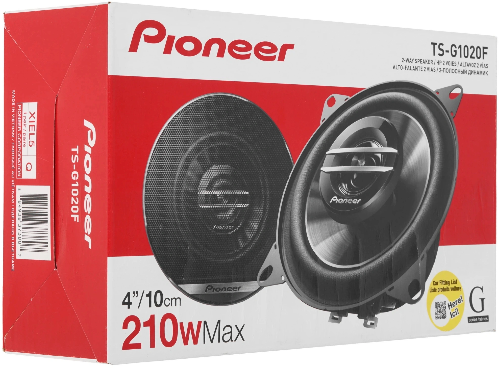 Колонки автомобильные Pioneer TS-G1020F 210Вт 87дБ 4Ом 10см (4дюйм) (ком.:2кол.) коаксиальные двухполосные — миниатюра 8