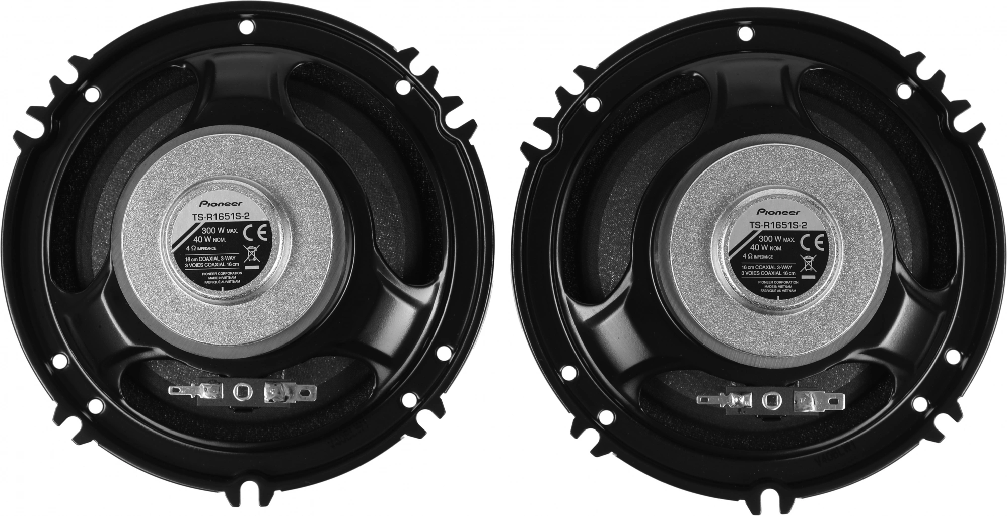 Колонки автомобильные Pioneer TS-R1651S-2 (без решетки) 300Вт 90дБ 4Ом 16.5см (6 1/2дюйм) (ком.:2кол.) коаксиальные трехполосные — миниатюра 3