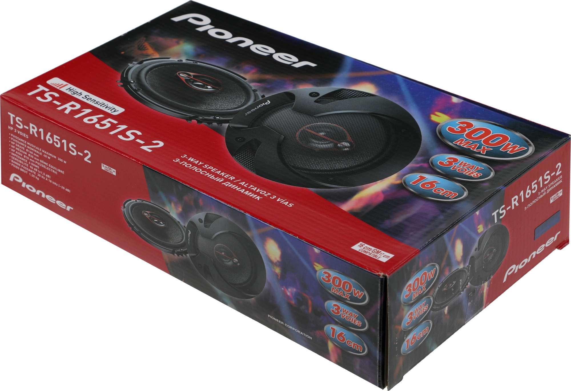 Колонки автомобильные Pioneer TS-R1651S-2 (без решетки) 300Вт 90дБ 4Ом 16.5см (6 1/2дюйм) (ком.:2кол.) коаксиальные трехполосные — миниатюра 8