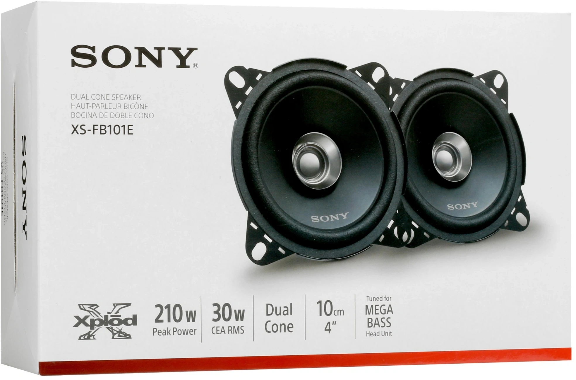 Колонки автомобильные Sony XS-FB101E (без решетки) 210Вт 86дБ 10см (4дюйм) (ком.:2кол.) коаксиальные однополосные — миниатюра 8