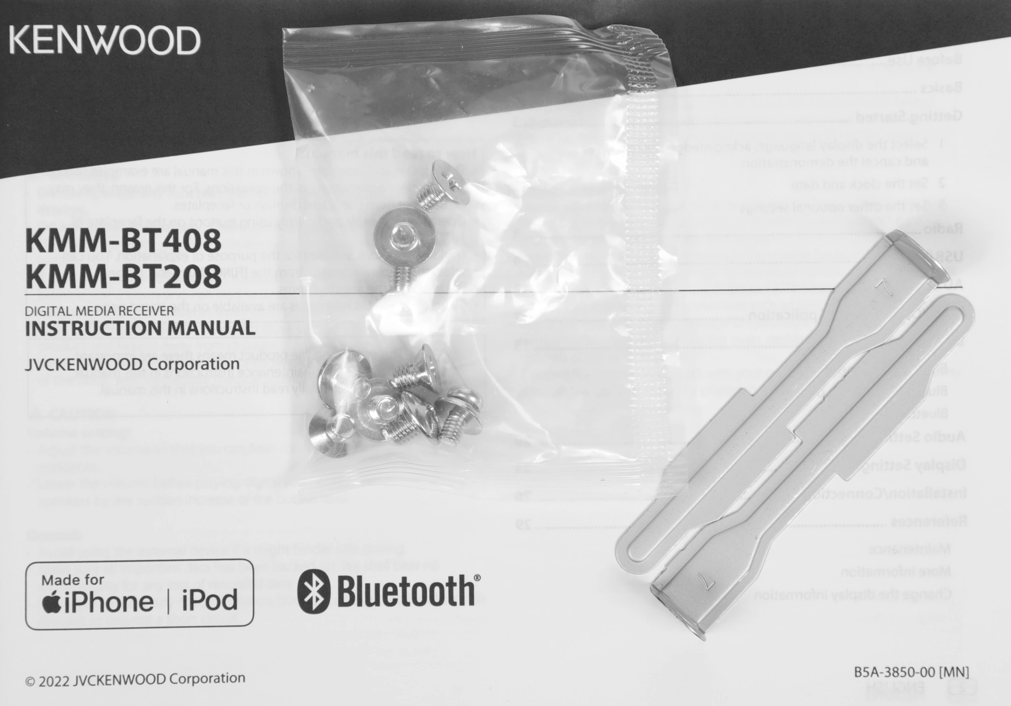 Автомагнитола Kenwood KMM-BT408 1DIN 4x50Вт v4.2 DSP 3 — миниатюра 8