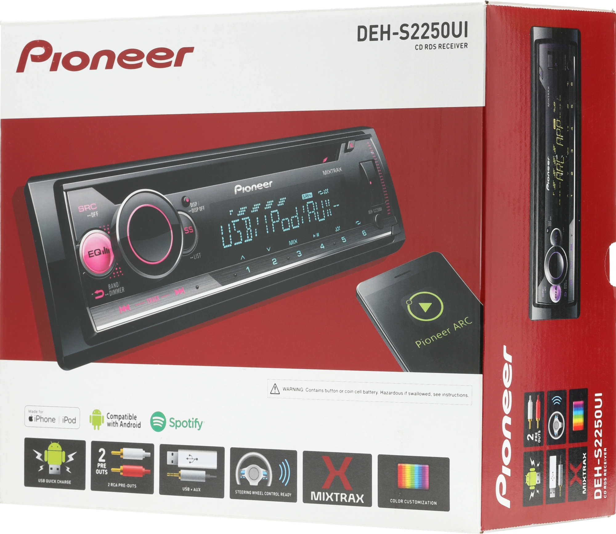 Автомагнитола Pioneer DEH-S2250UI 1DIN 4x50Вт ПДУ RDS — фото 1