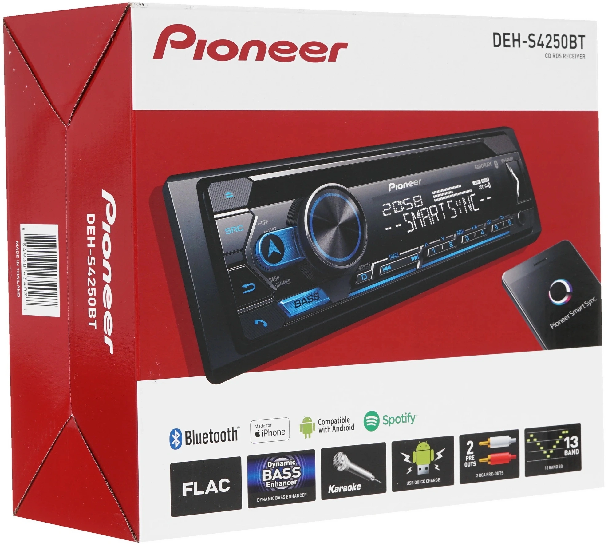 Автомагнитола Pioneer DEH-S4250BT 1DIN 4x50Вт ПДУ RDS — миниатюра 10