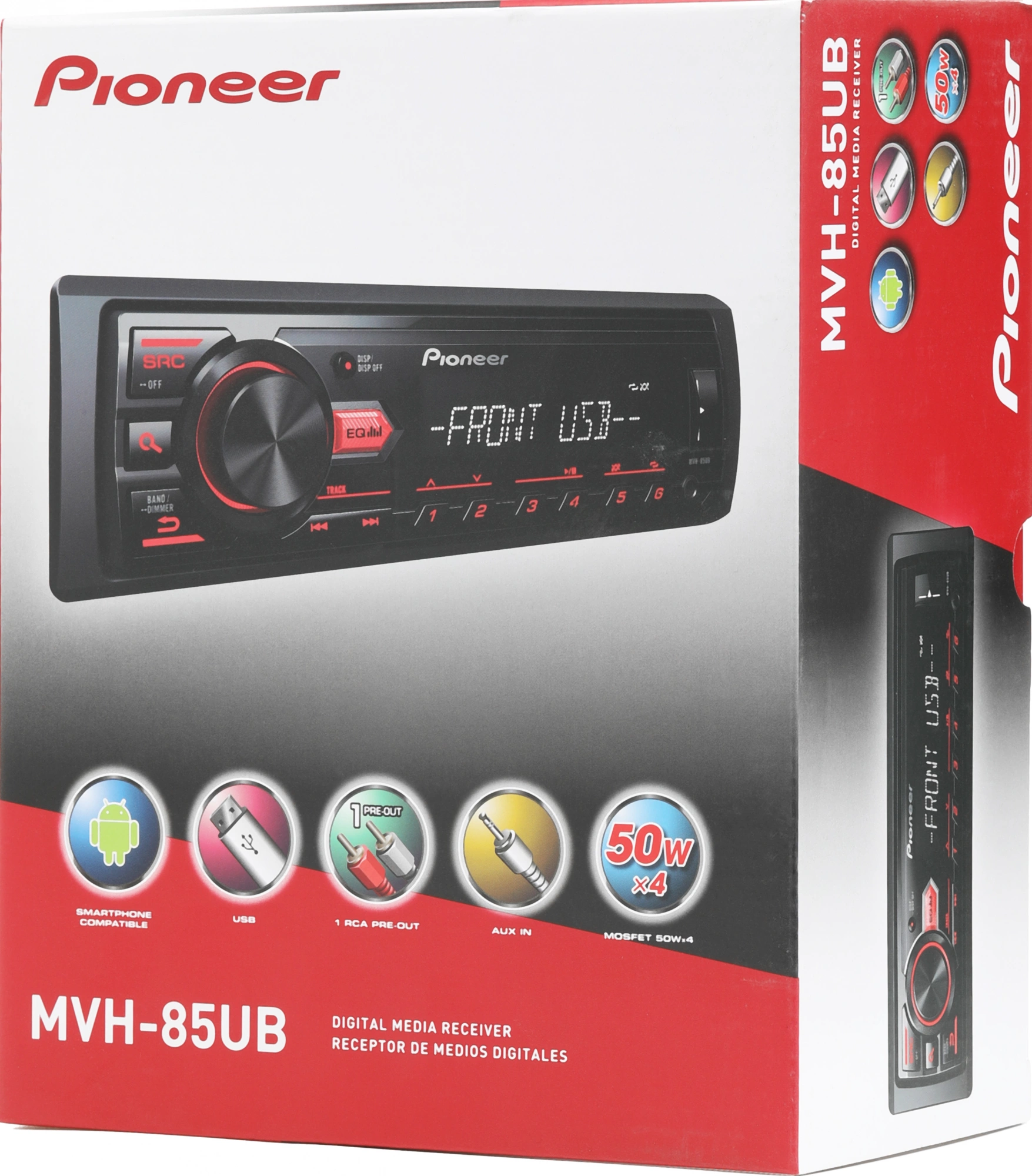 Автомагнитола Pioneer MVH-85UB 1DIN 4x50Вт RDS — фото 1
