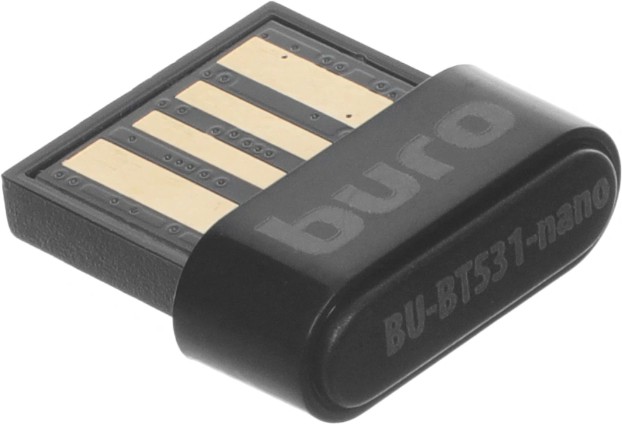 Адаптер USB Buro BU-BT531-nano BT5.3+EDR class 1.5 20м черный — миниатюра 2