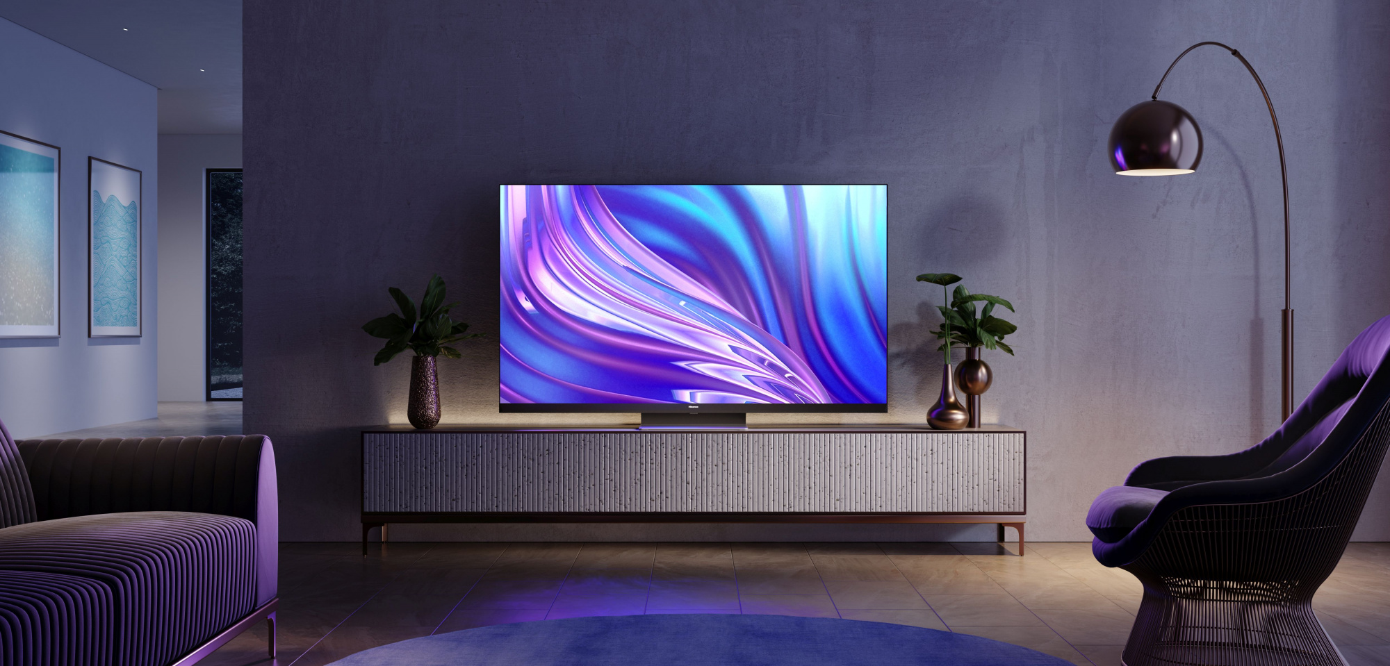 Телевизор QLED Hisense 75" 75U8HQ черный 4K Ultra HD 120Hz DVB-T DVB-T2 DVB-C DVB-S DVB-S2 USB WiFi Smart TV — миниатюра 12