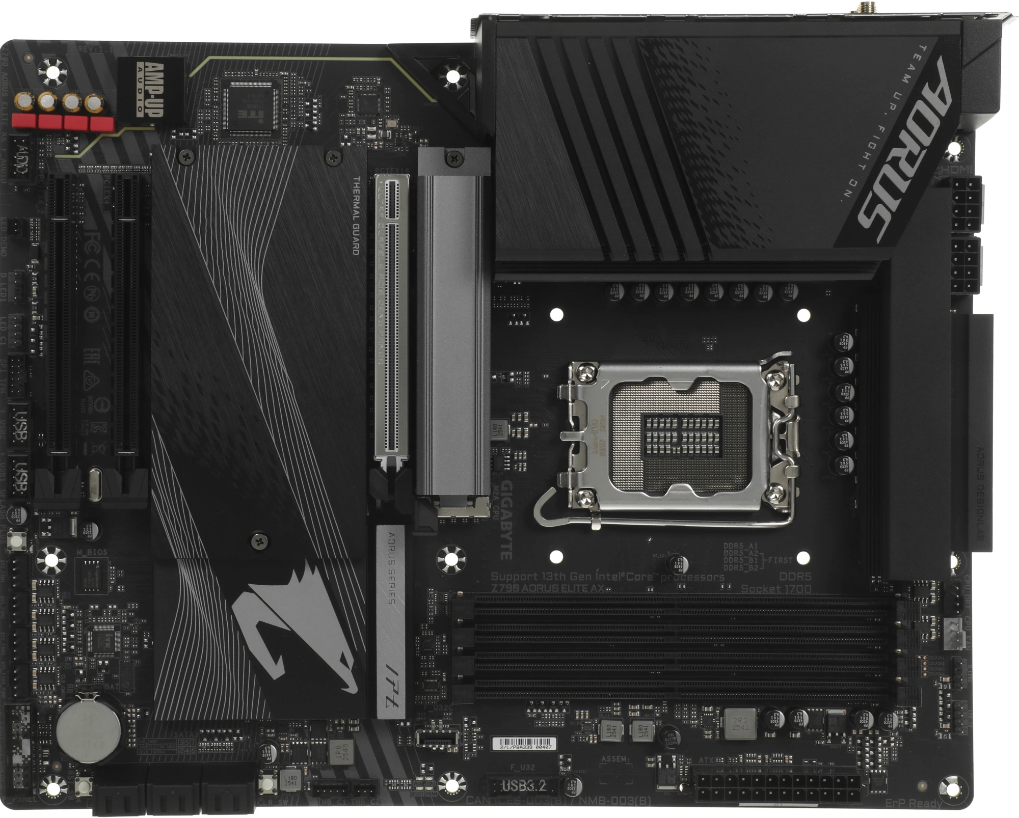 Материнская плата Gigabyte Z790 AORUS ELITE AX Soc-1700 Intel Z790 4xDDR5 ATX AC`97 8ch(7.1) 2.5Gg RAID+HDMI+DP — фото 1