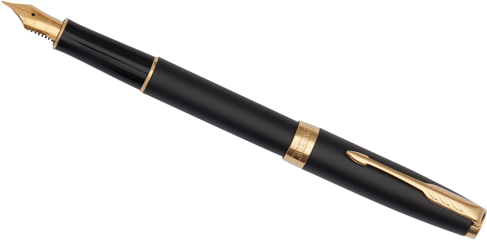 Ручка перьев. Parker Sonnet Core F528 (1931516) Matte Black GT F сталь нержавеющая подар.кор. — миниатюра 4