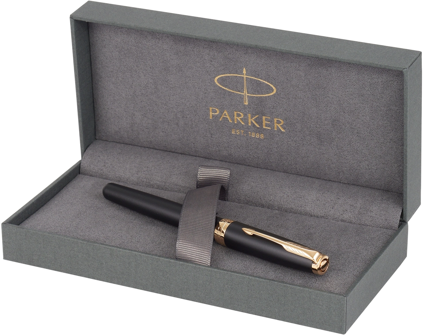 Ручка перьев. Parker Sonnet Core F528 (1931516) Matte Black GT F сталь нержавеющая подар.кор. — миниатюра 2