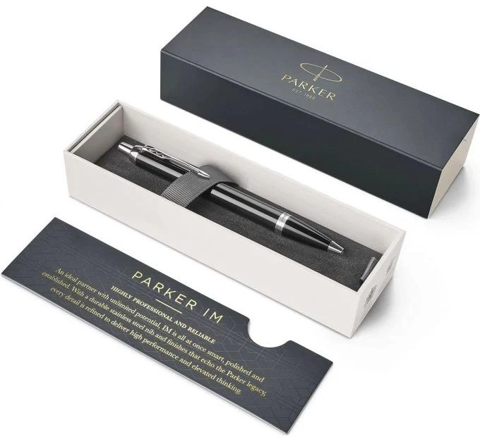 Ручка шариков. Parker IM Core K321 (1931665) Black CT M син. черн. подар.кор. — миниатюра 3