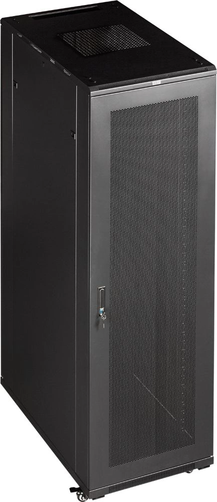 Шкаф коммутационный Lanmaster Business (TWT-CBB-18U-6X10-P1) напольный 18U 600x1000мм пер.дв.перфор. задн.дв.перфор.2-хст. 2 бок.пан. 800кг черный 926мм IP20 — миниатюра 3