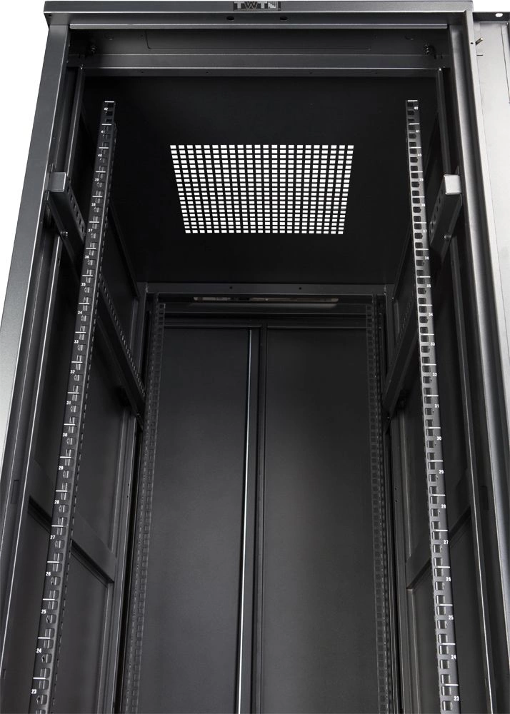 Шкаф коммутационный Lanmaster Business (TWT-CBB-18U-6X10-P1) напольный 18U 600x1000мм пер.дв.перфор. задн.дв.перфор.2-хст. 2 бок.пан. 800кг черный 926мм IP20 — миниатюра 9