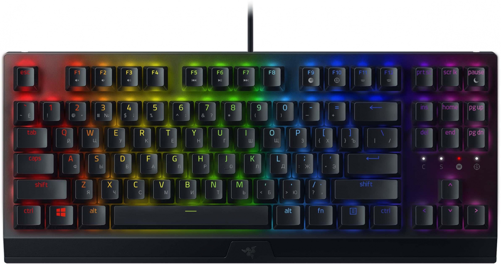 Клавиатура Razer BlackWidow V3 TKL механическая черный/черный USB Multimedia for gamer LED (RZ03-03490700-R3R1) кабель 1.8м — миниатюра 17