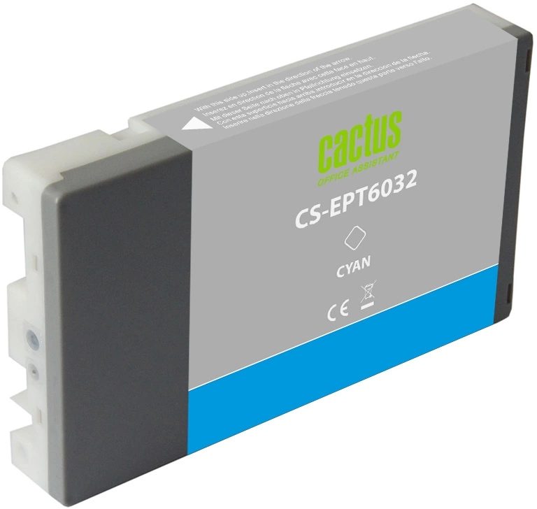 Картридж струйный Cactus CS-EPT6032 T6032 голуб.пигм. (220мл) для Epson Stylus PRO 7880/9880 с чипом — миниатюра 2