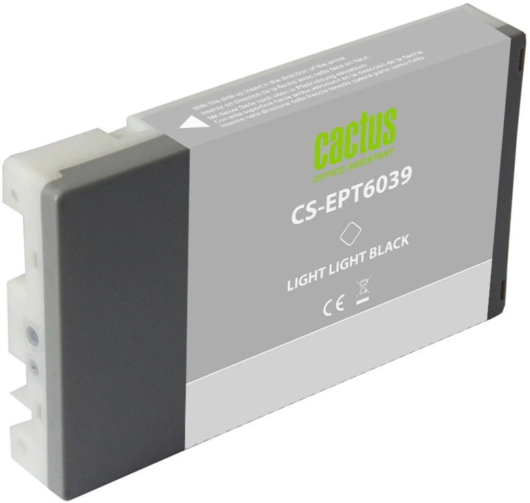 Картридж струйный Cactus CS-EPT6039 T6039 св.сер.пигм. (220мл) для Epson Stylus PRO 7880/9880 с чипом — миниатюра 2