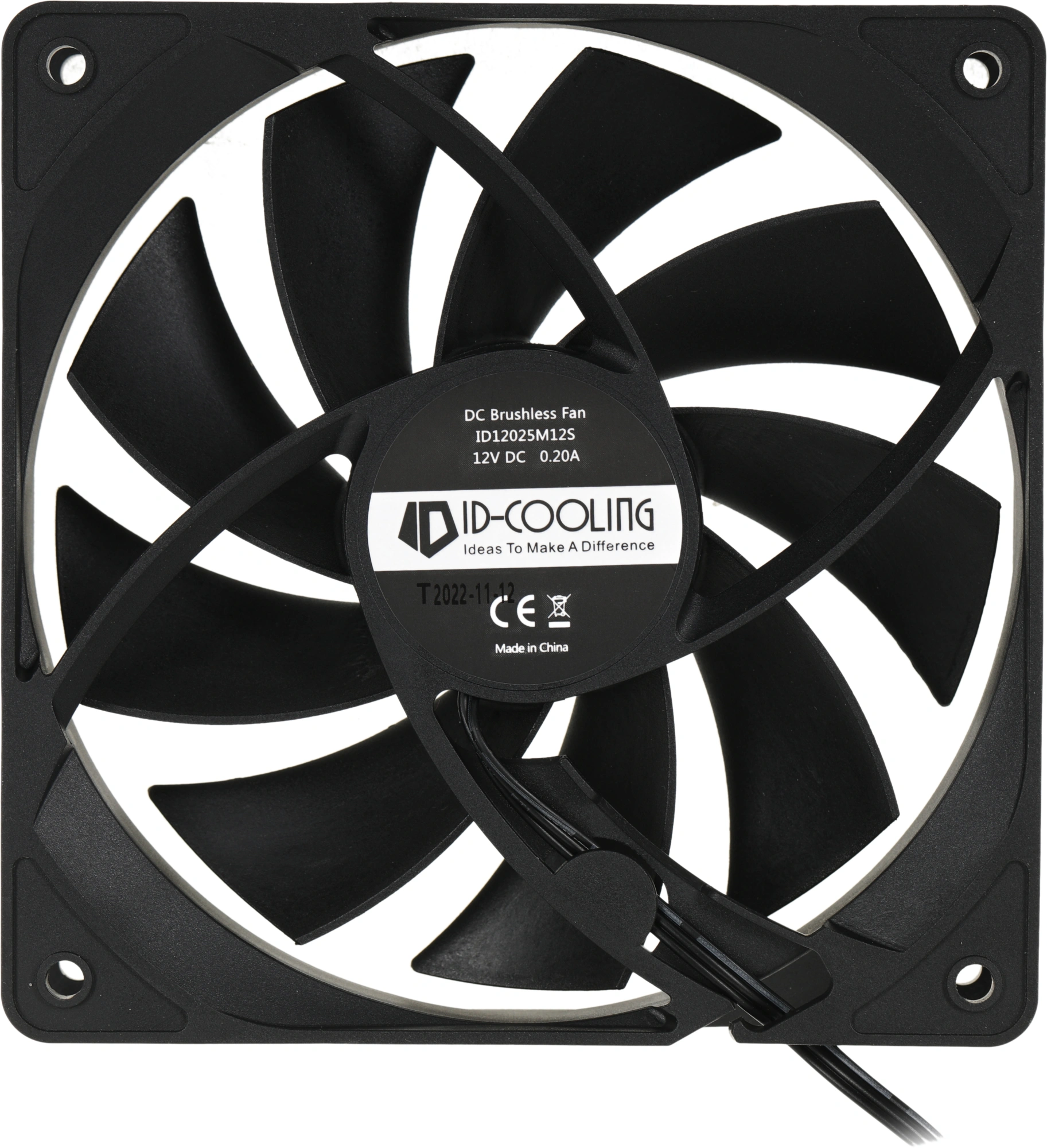 Вентилятор для корпуса ID-Cooling FL-12025K 120х120x25 черный 3-pin 21дБ Ret — миниатюра 10