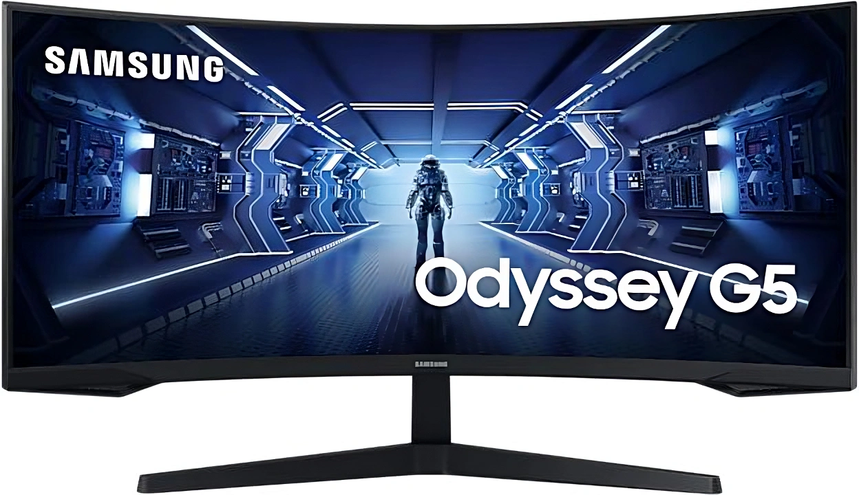 Монитор Samsung 34" Odyssey G5 C34G55TWWI черный VA LED 1ms 21:9 HDMI матовая 250cd 178гр/178гр 3440x1440 165Hz DP UW 5.6кг — фото 1