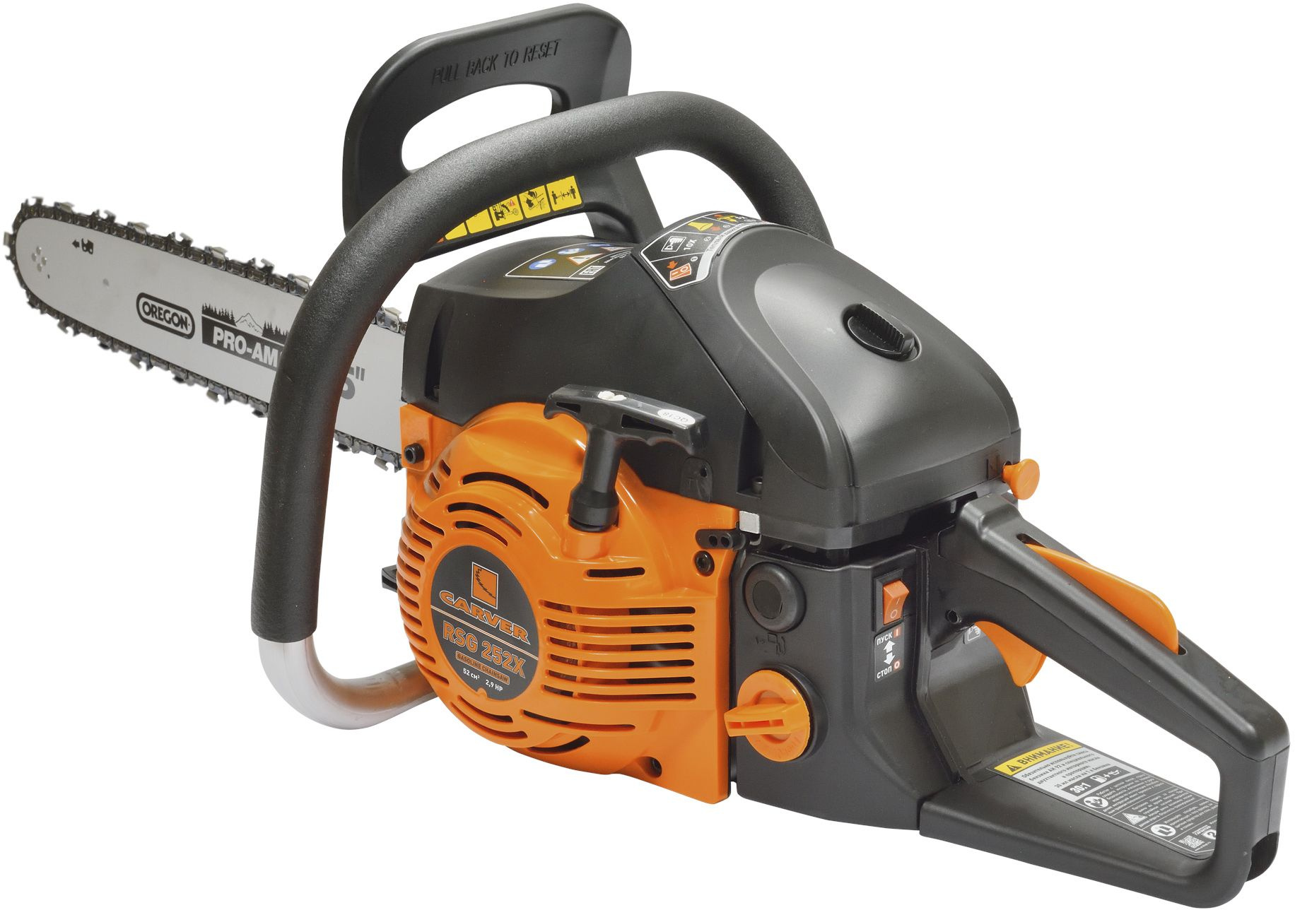 Бензопила Carver RSG 252X 2200Вт 2.9л.с. дл.шины:18" (45cm) (01.004.00055) — миниатюра 5