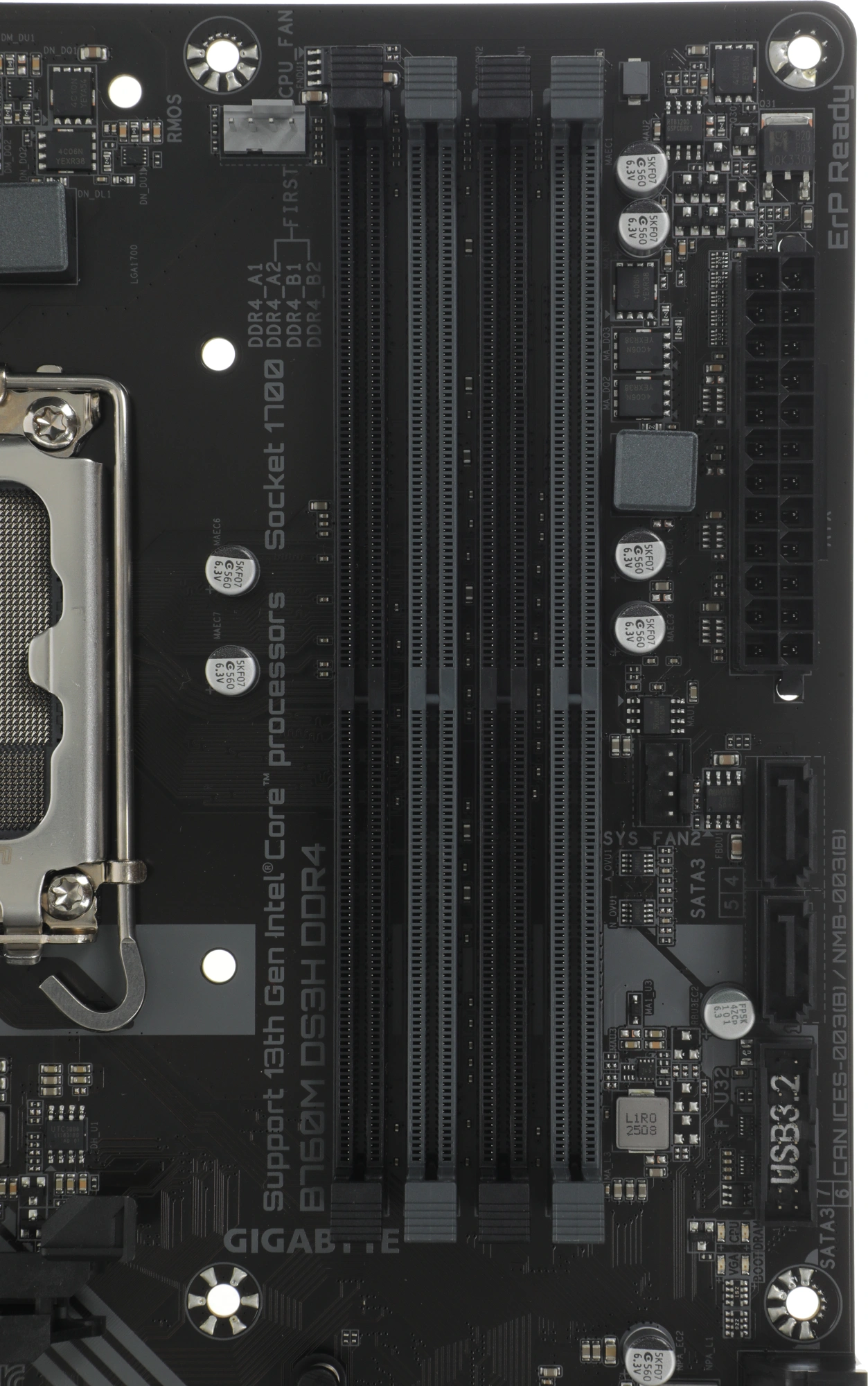 Материнская плата Gigabyte B760M DS3H DDR4 Soc-1700 Intel B760 4xDDR4 mATX AC`97 8ch(7.1) 2.5Gg RAID+VGA+HDMI+DP — миниатюра 6