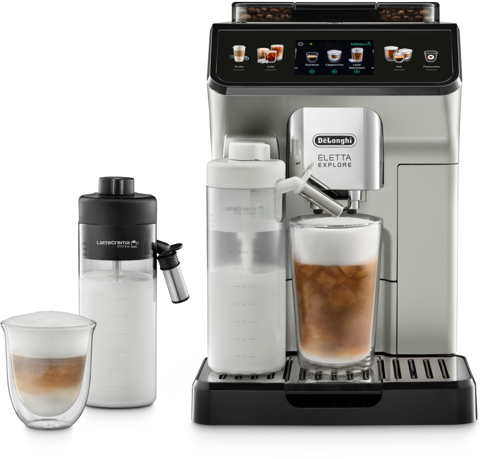 Кофемашина Delonghi Eletta Explore ECAM450.55.S 1450Вт серебристый/черный — миниатюра 11