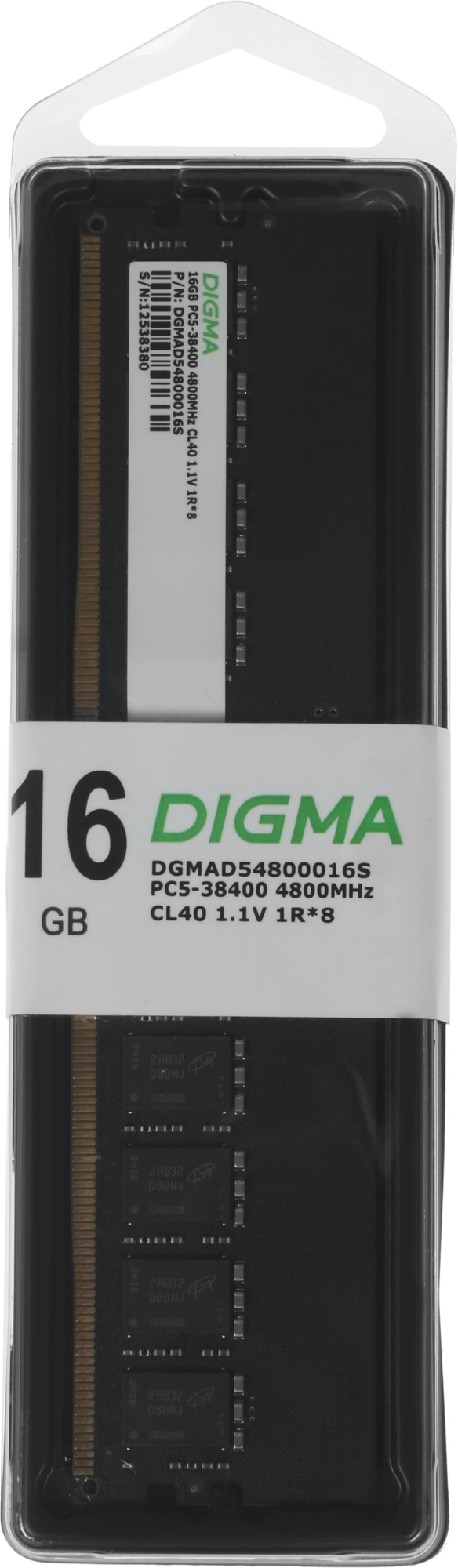 Память DDR5 16GB 4800MHz Digma DGMAD54800016S RTL PC5-38400 CL40 DIMM UDIMM 288-pin 1.1В single rank Ret — миниатюра 5