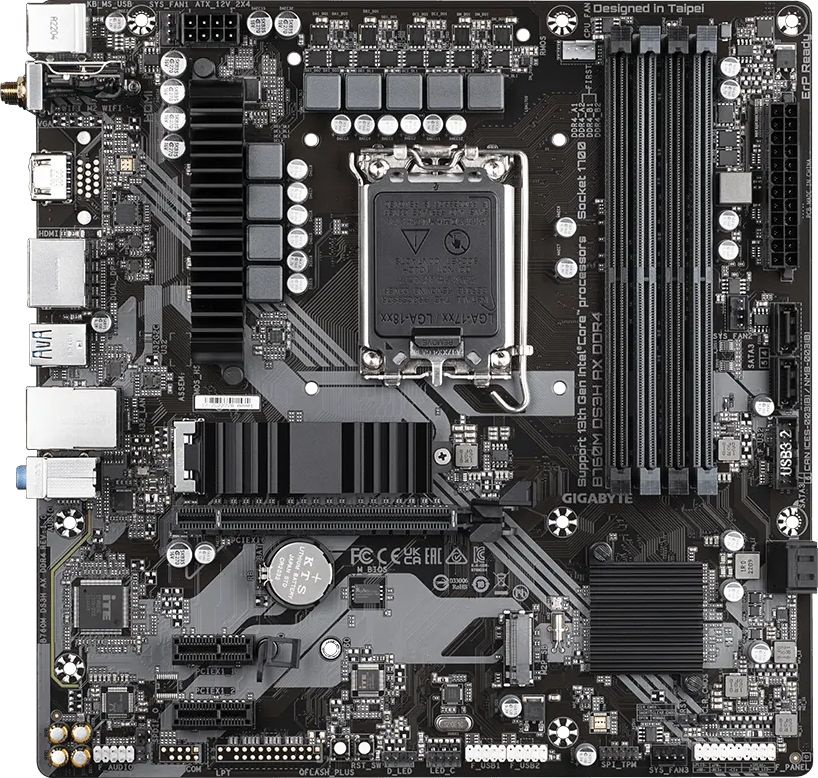 Материнская плата Gigabyte B760M DS3H AX DDR4 Soc-1700 Intel B760 4xDDR4 mATX AC`97 8ch(7.1) 2.5Gg RAID+HDMI+DP — миниатюра 6
