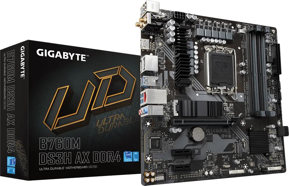 Материнская плата Gigabyte B760M DS3H AX DDR4 Soc-1700 Intel B760 4xDDR4 mATX AC`97 8ch(7.1) 2.5Gg RAID+HDMI+DP — миниатюра 5