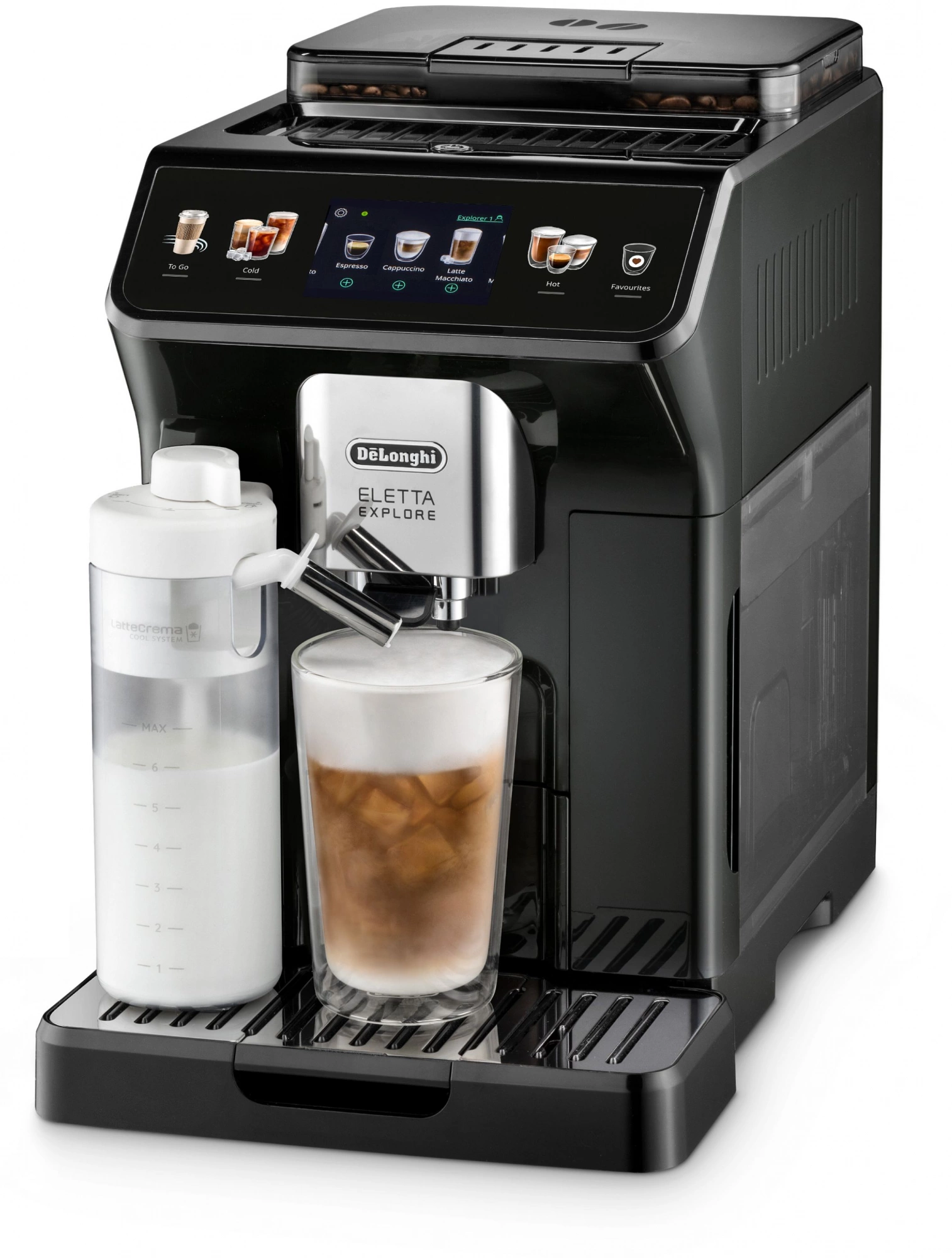 Кофемашина Delonghi Eletta Explore ECAM450.55.G 1450Вт серебристый/черный — миниатюра 2