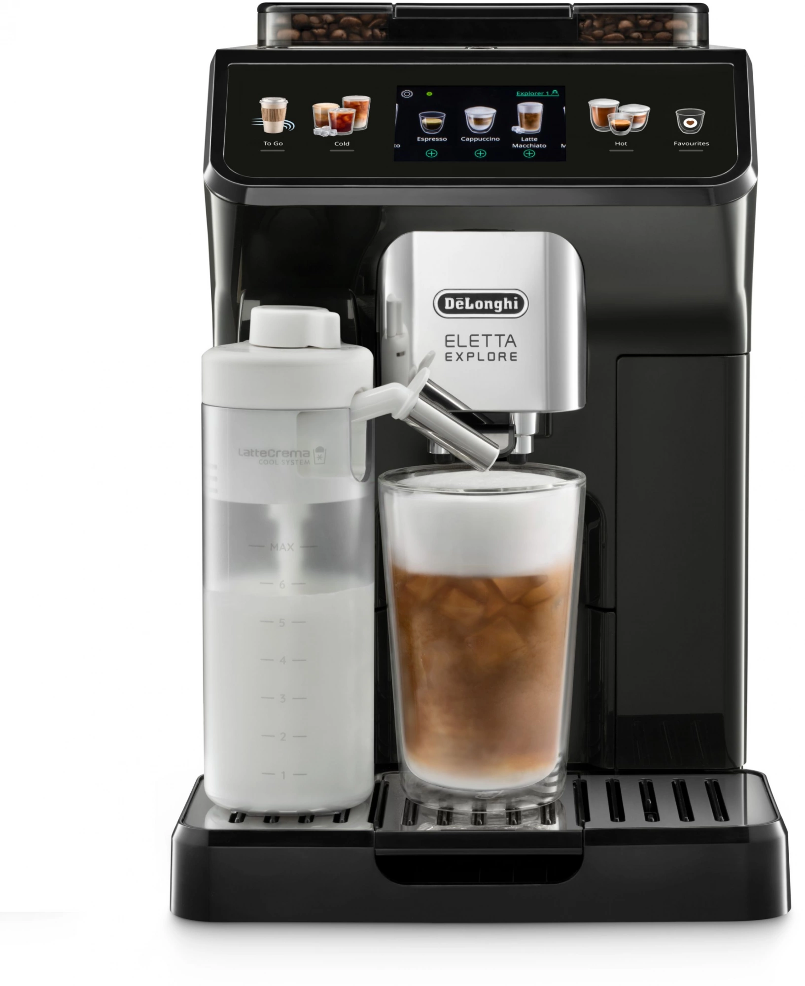 Кофемашина Delonghi Eletta Explore ECAM450.55.G 1450Вт серебристый/черный — миниатюра 3