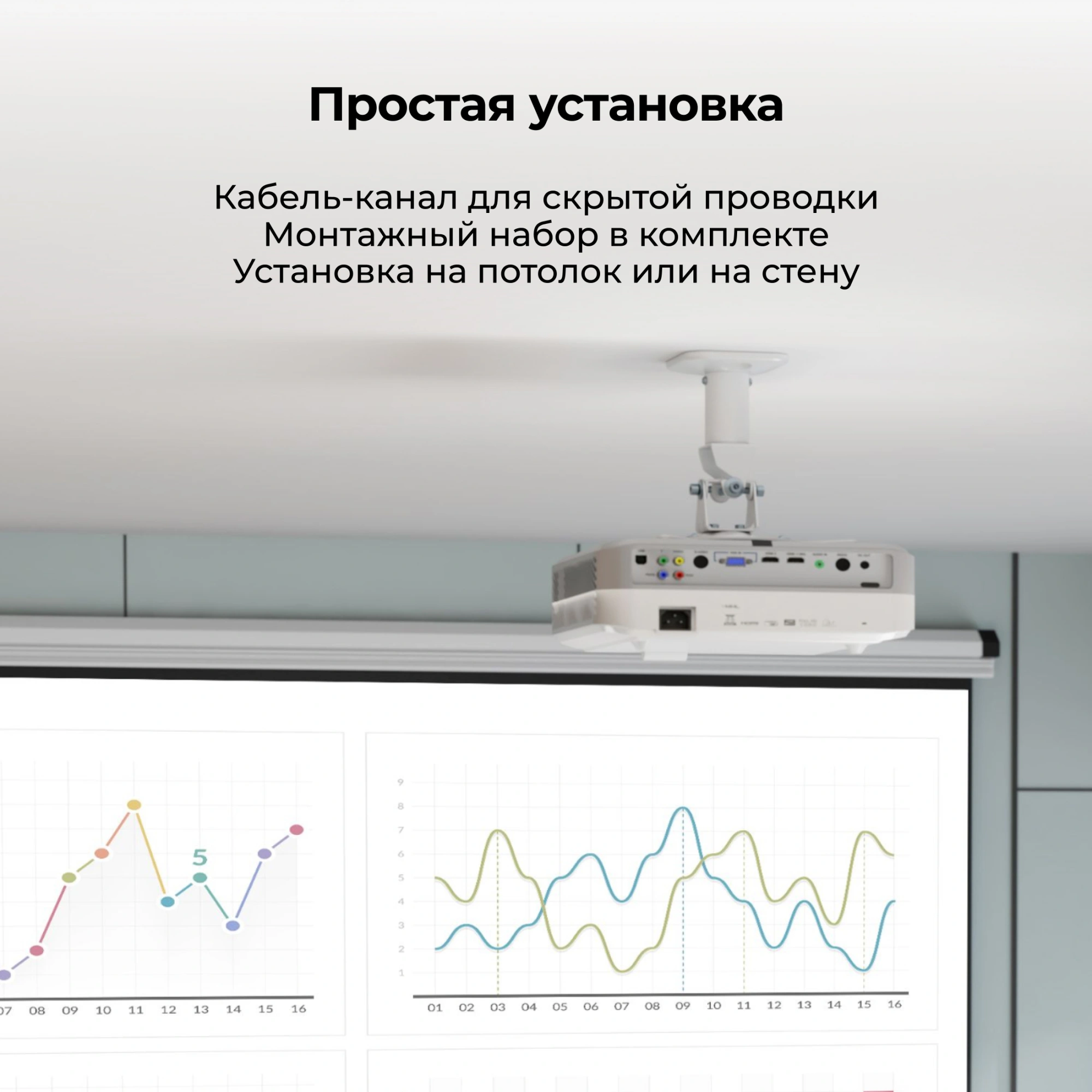 Кронштейн для проектора Cactus CS-VM-PRV3-WT белый макс.15кг настенный и потолочный поворот и наклон — миниатюра 11