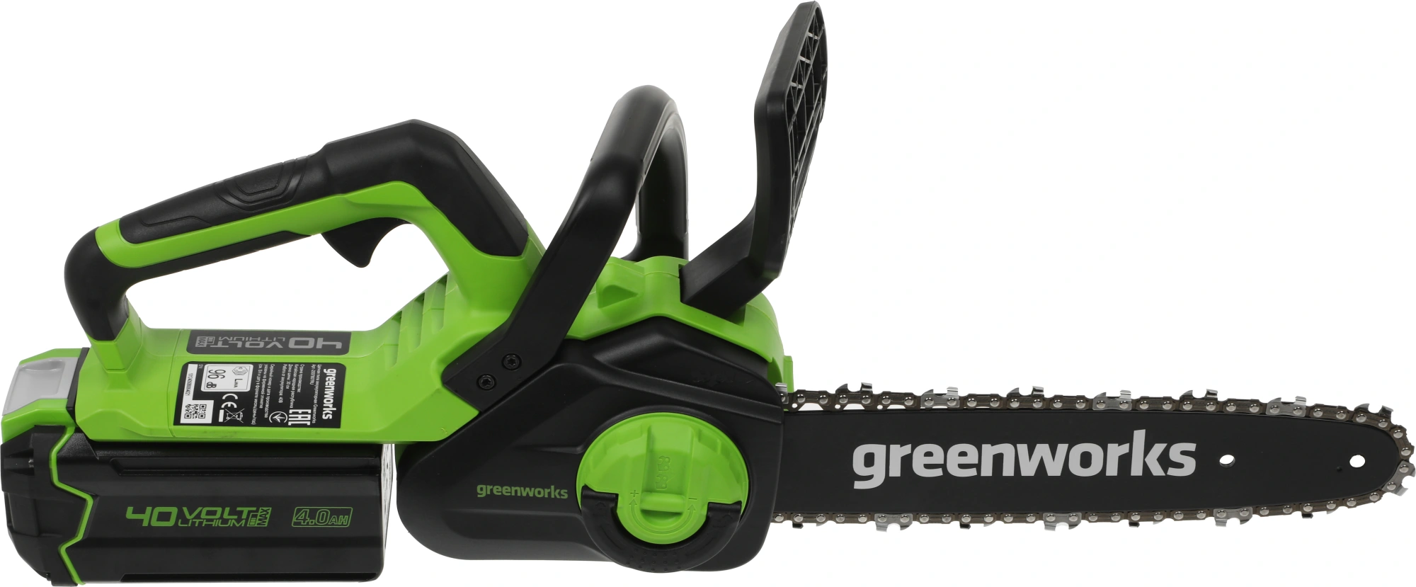 Цепная пила Greenworks G40CS30IIK4 аккум. дл.шины:12" (30cm) 1аккум. 4Ач ЗУ (2007807UB) — миниатюра 14