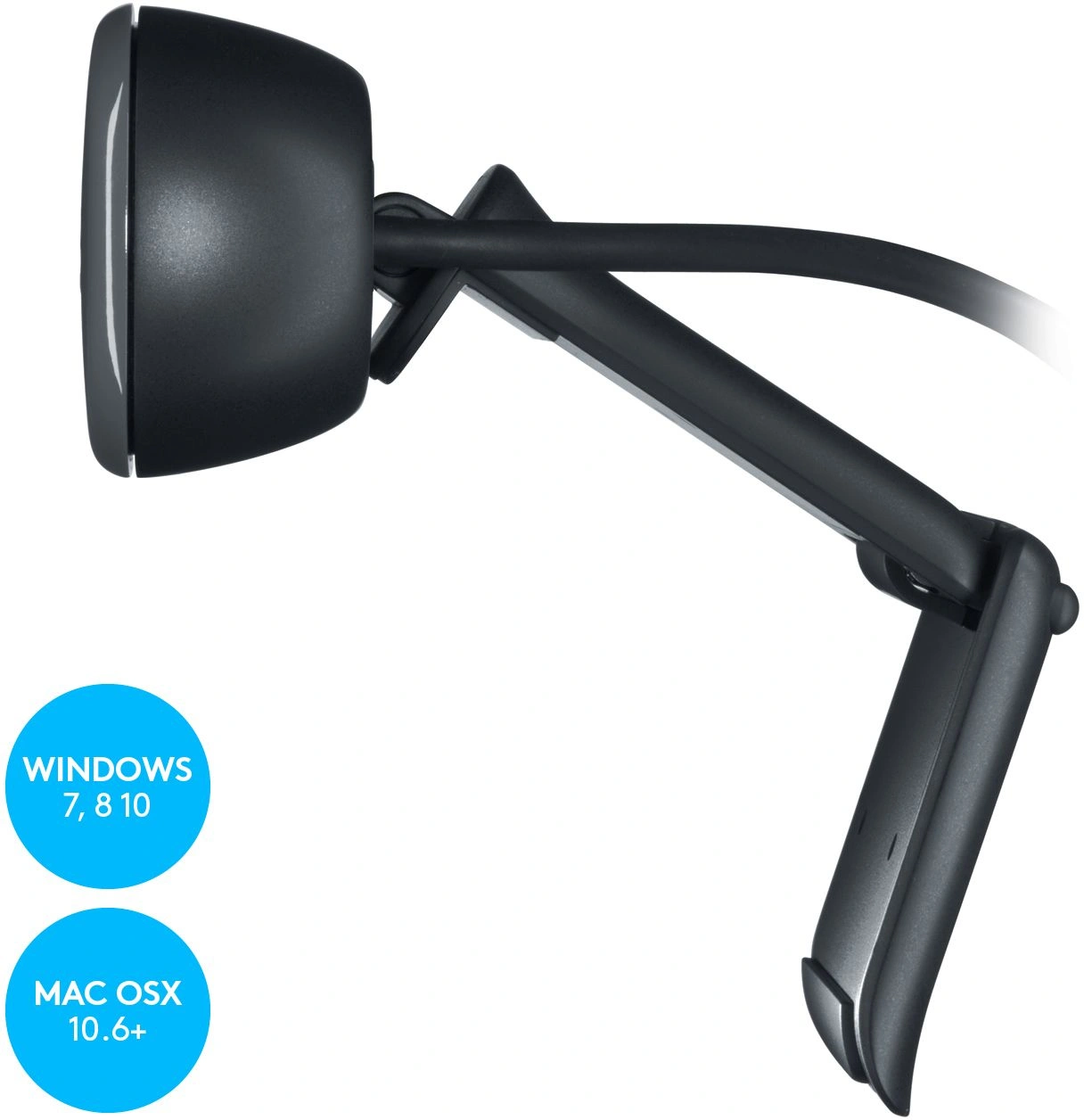 Камера Web Logitech HD Webcam C270 черный 0.9Mpix (1280x720) USB2.0 с микрофоном (960-000999) — миниатюра 6