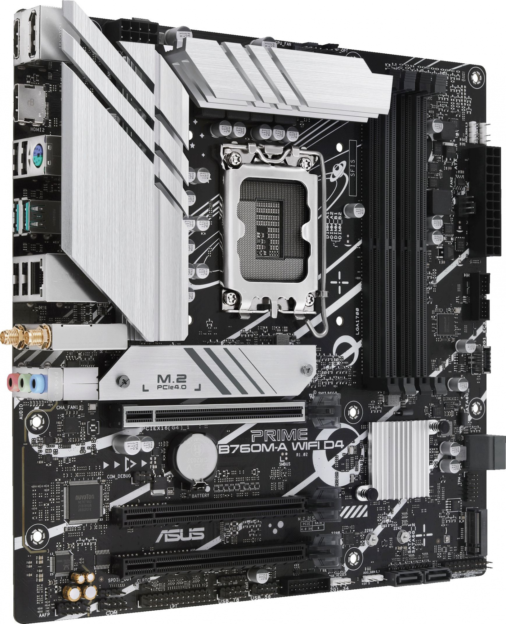 Материнская плата Asus PRIME B760M-A WIFI D4 Soc-1700 Intel B760 4xDDR4 mATX AC`97 8ch(7.1) 2.5Gg RAID+HDMI+DP — миниатюра 3