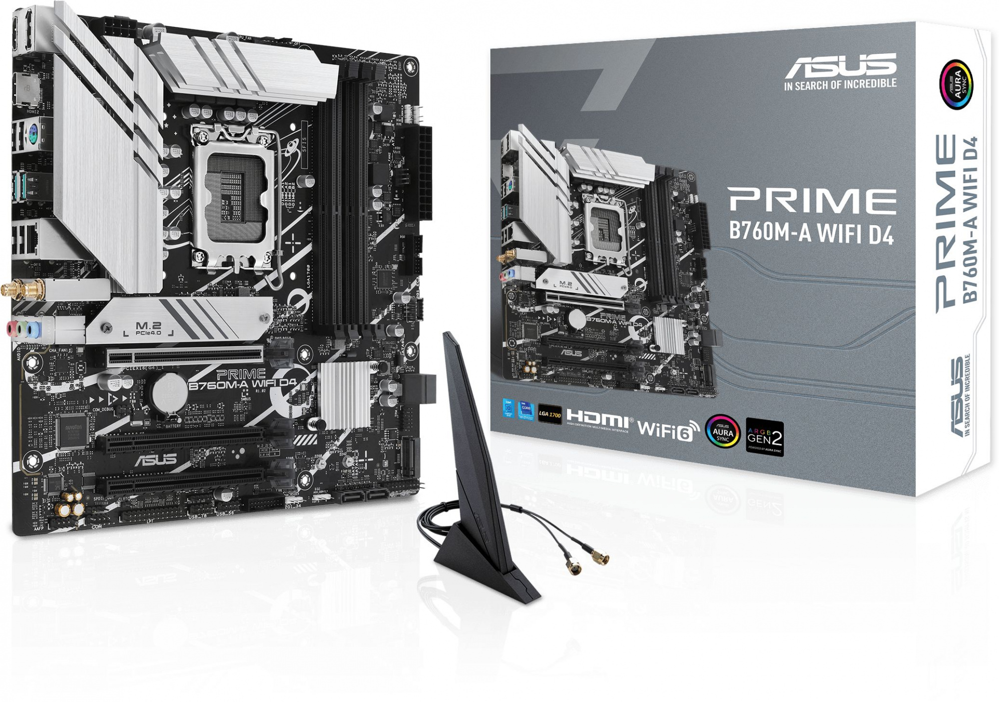 Материнская плата Asus PRIME B760M-A WIFI D4 Soc-1700 Intel B760 4xDDR4 mATX AC`97 8ch(7.1) 2.5Gg RAID+HDMI+DP — миниатюра 4