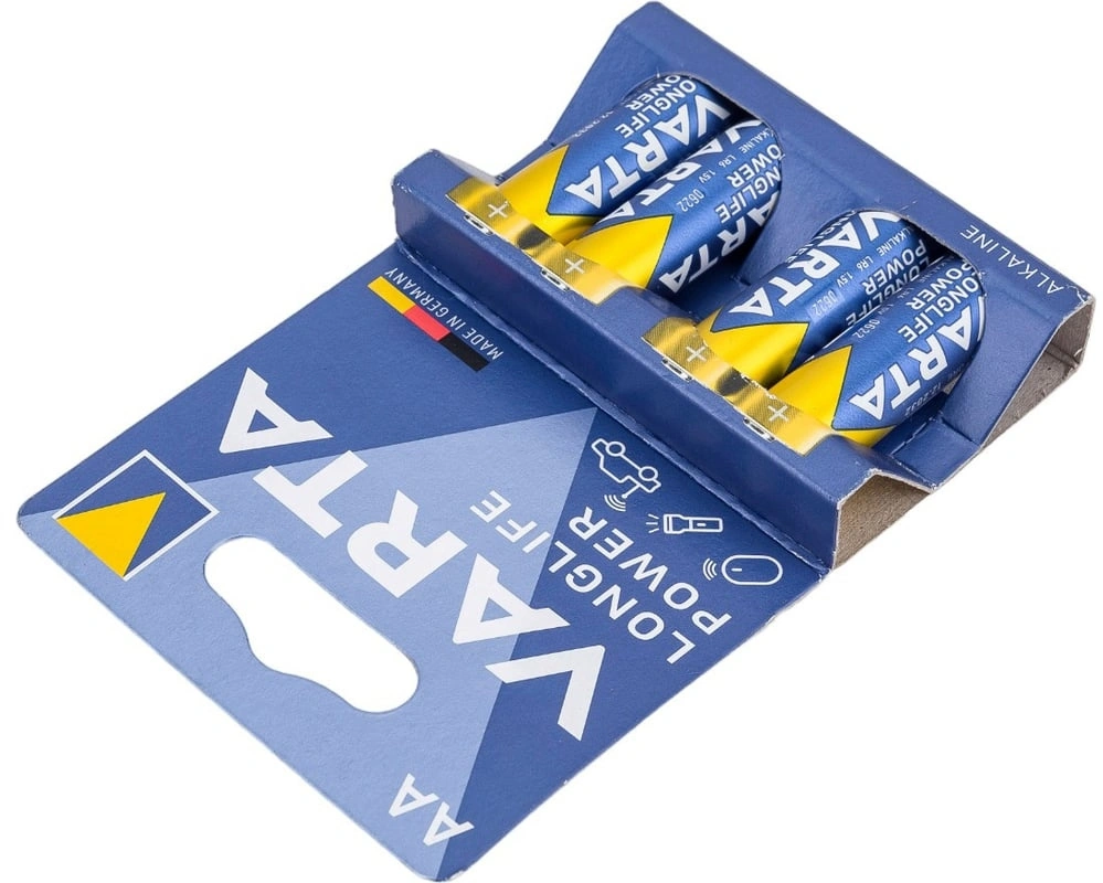Батарея Varta Longlife power HIGH ENERGY LR6 BL4 Alkaline AA (4шт) блистер — миниатюра 4