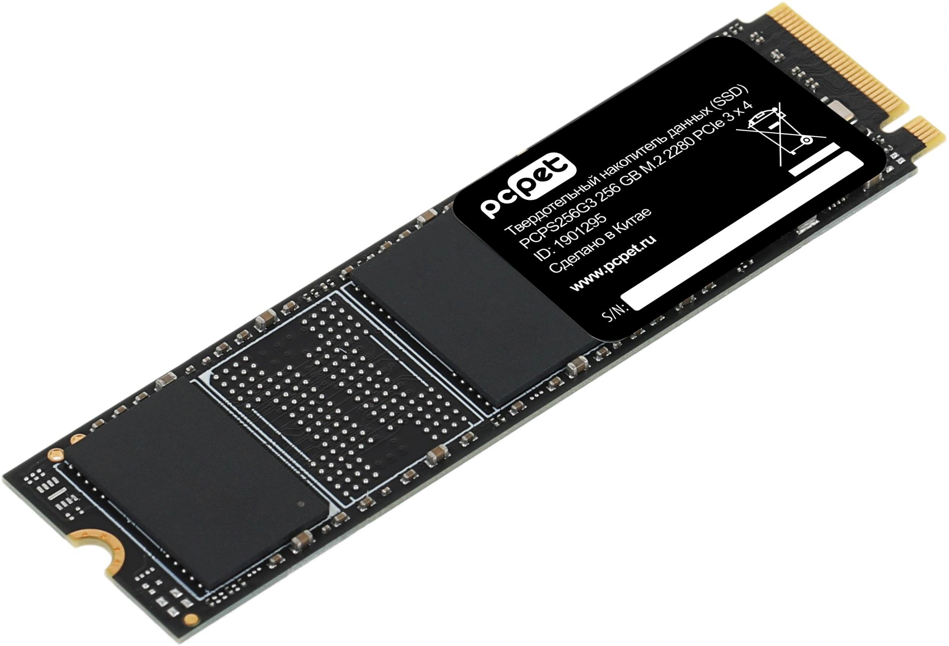 Накопитель SSD PC Pet PCIe 3.0 x4 256GB PCPS256G3 M.2 2280 OEM — фото 1