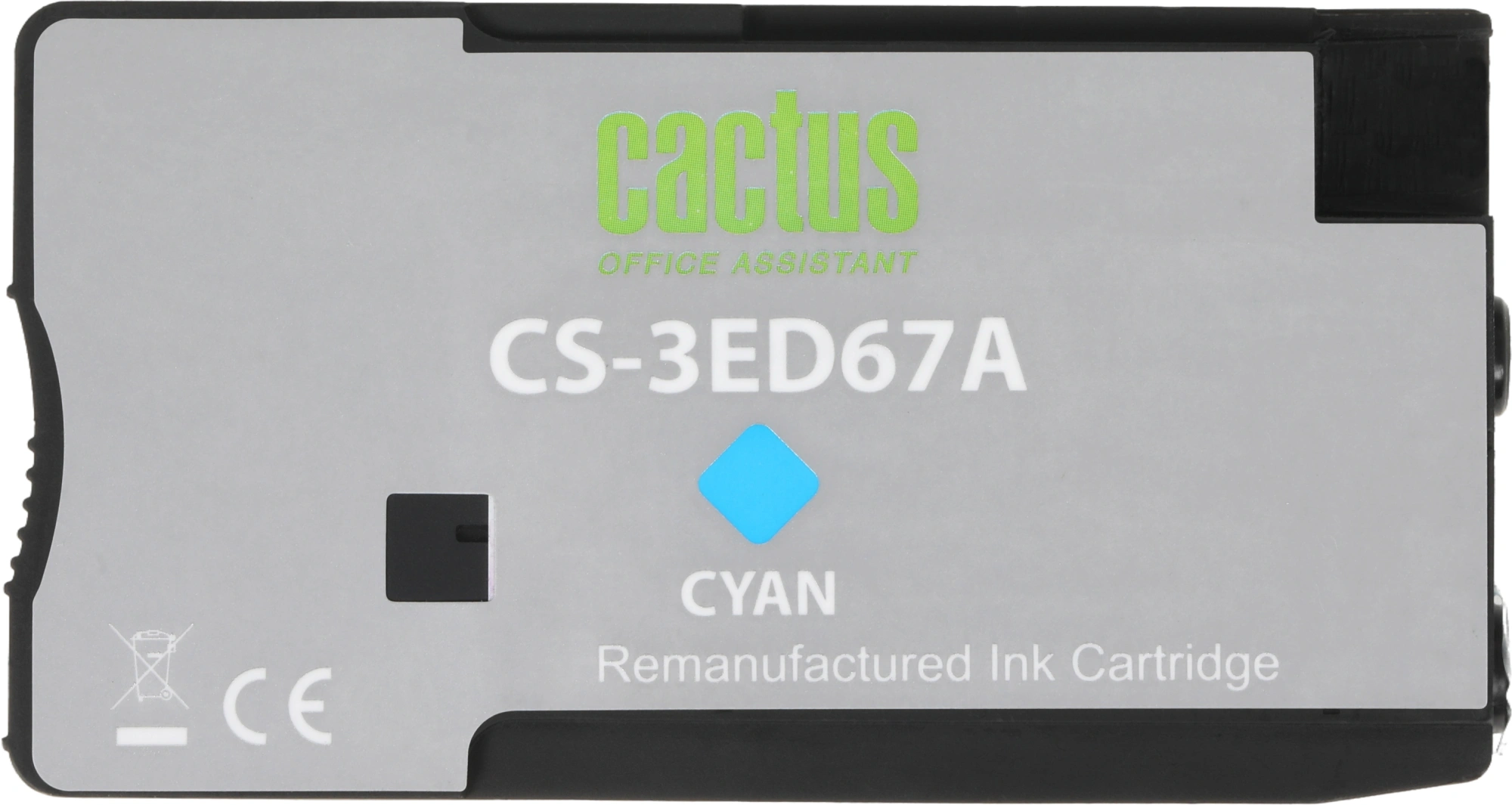 Картридж струйный Cactus CS-3ED67A 712 голубой (29мл) для HP DJ T230/T630/T650 с чипом — миниатюра 2