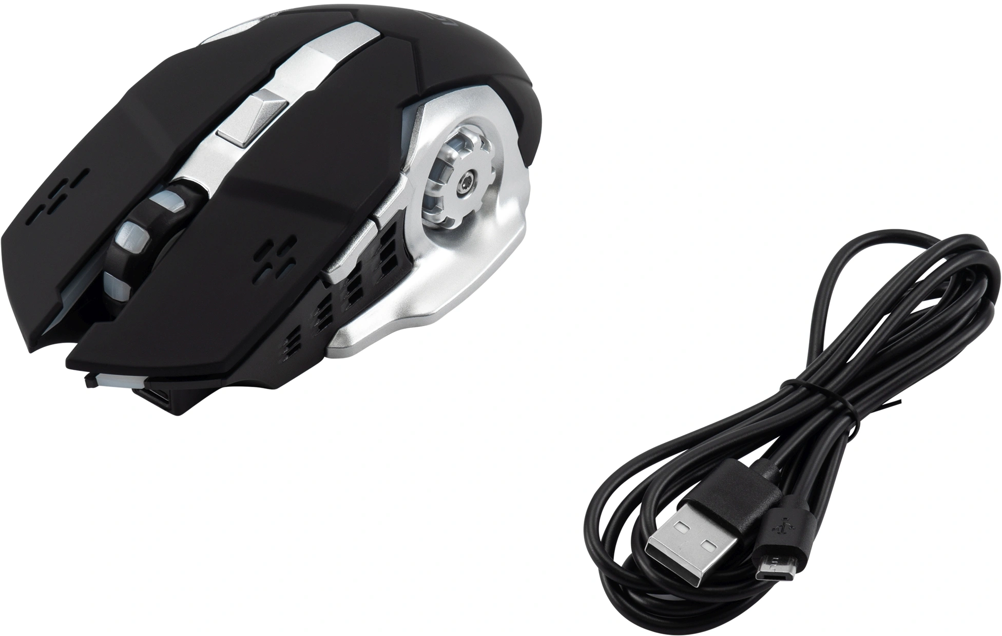 Мышь Оклик 770GW черный/серебристый оптическая 3600dpi беспров. USB для ноутбука 6but — миниатюра 10