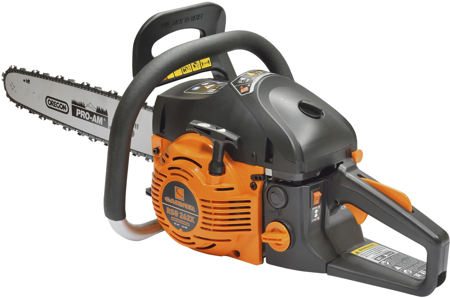 Бензопила Carver RSG 262X 2700Вт 3.6л.с. дл.шины:20" (50cm) (01.004.00057) — миниатюра 4